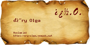 Őry Olga névjegykártya